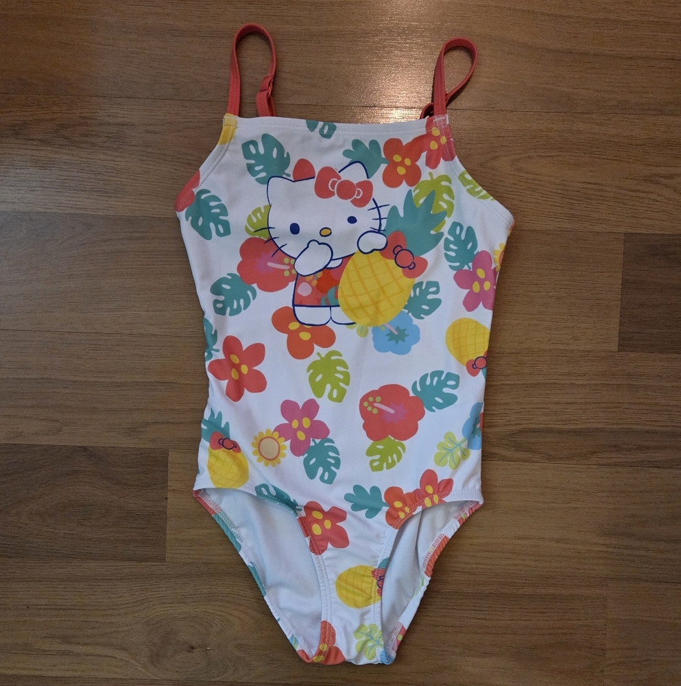 NWOT Hello Kitty Floral Kids Swimsuit - Picture 1 of 4